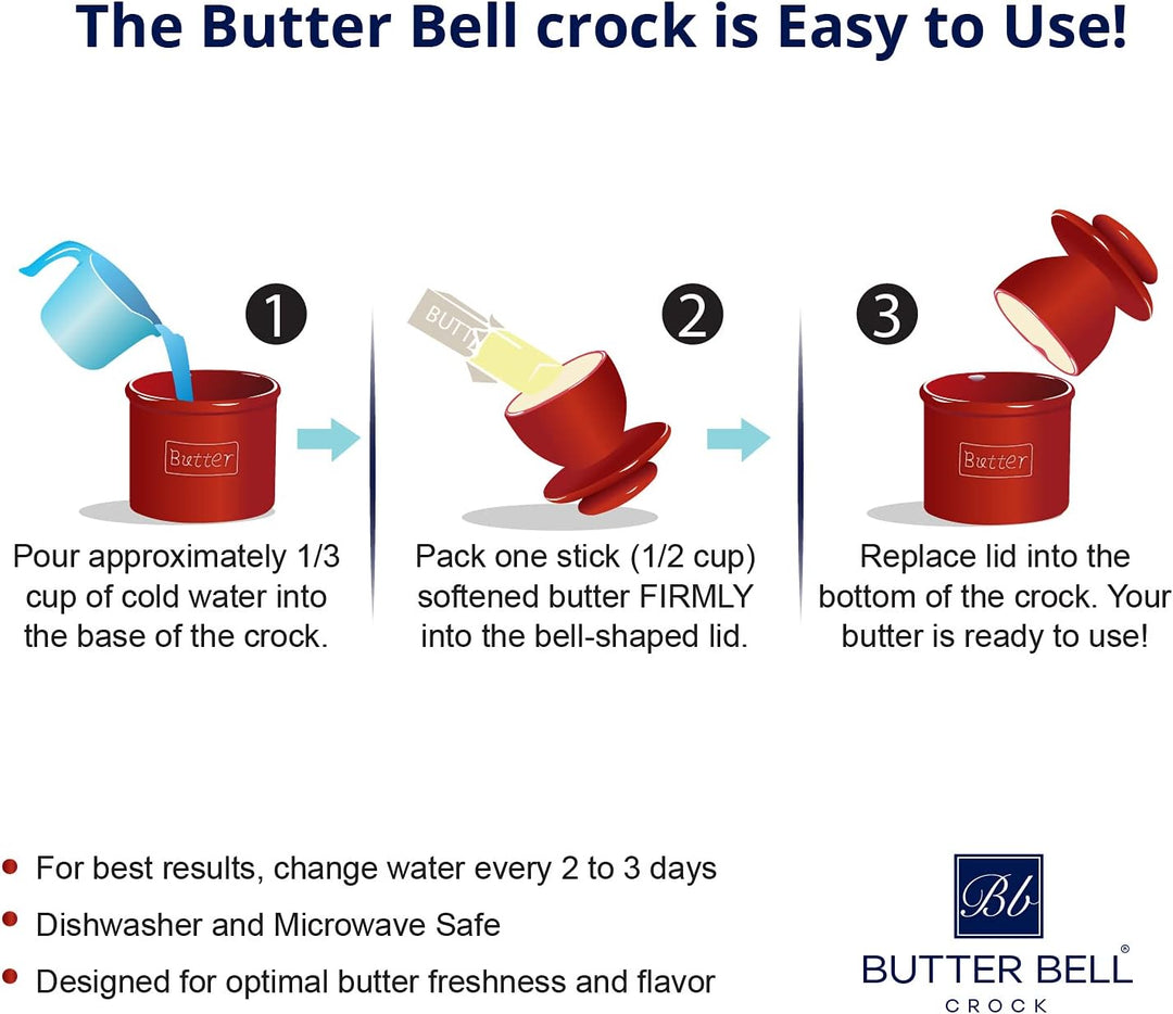 Butter Bell - Die Original Butterglocke von L. Tremain, Elfenbein Matt - Französische Keramik-Butter