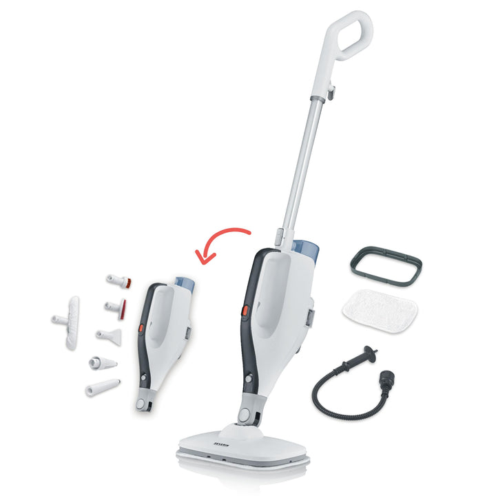 SEVERIN 2-in-1 Dampfreiniger mit Mehrzweck-Funktion & praktischem Kombi-Zubehör, für alle Hartböden