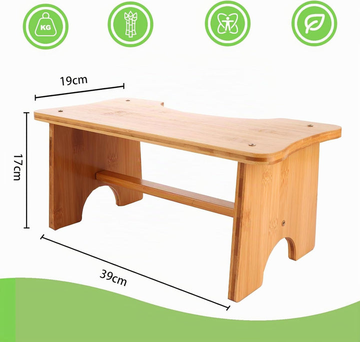 ASelected Toilettenhocker Kackhocker 30 x 19 x 17 cm Toilettenfusspedal aus Holz Squatty Potty Tragb