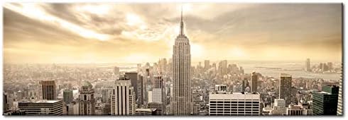 murando - Wandbilder XXL Stadt New York 90x30 cm 1 tlg - Wand Deko Vlies Leinwand Bilder Gross Wandd