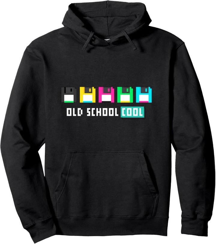 Old School Cool [Retrogame] 90s Vintage Gaming Floppy Disk Pullover Hoodie