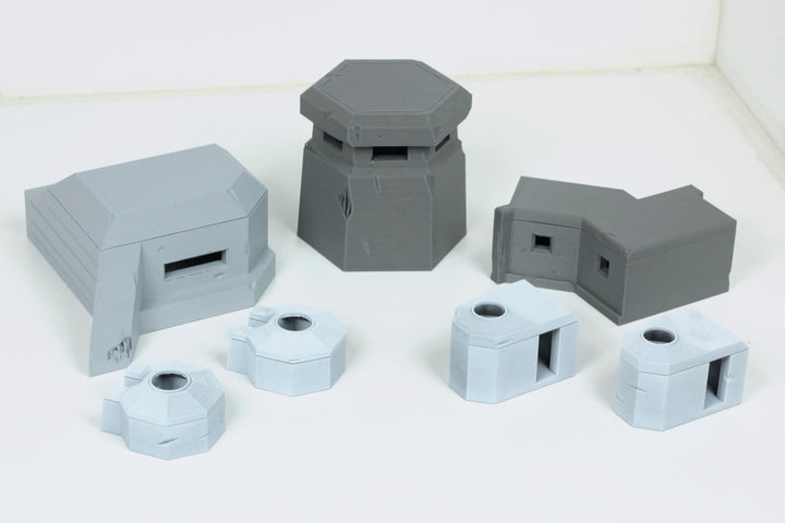 Atlantikwall Bunker Set (7 Bunker) Tabletop Wargaming WW2 Gelände - 15mm - 20mm - 28 - Miniatur 3D G