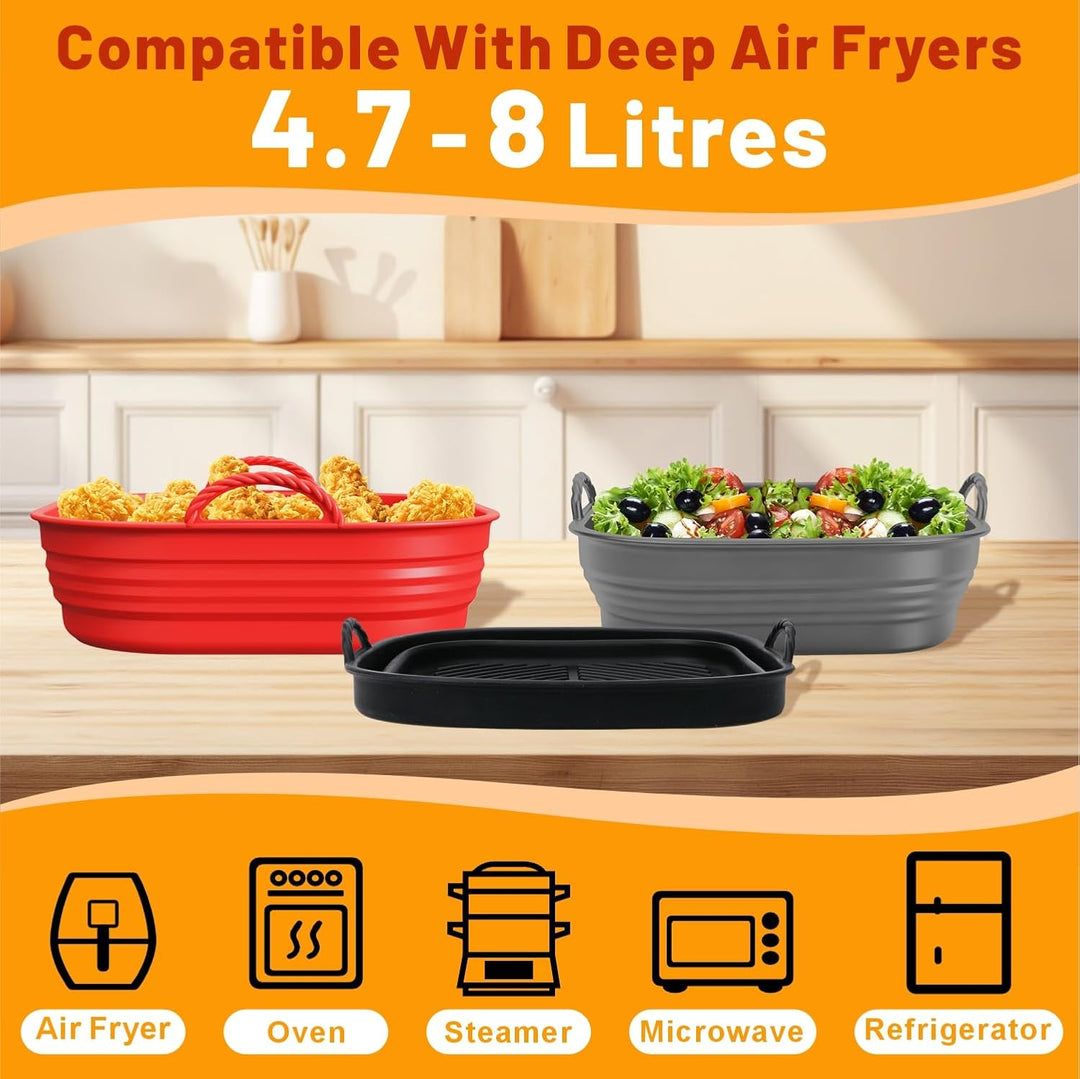 Silikonform für Heissluftfritteuse Zubehör | Air Fryer Liners Wiederverwendbar anstelle Airfryer Bac