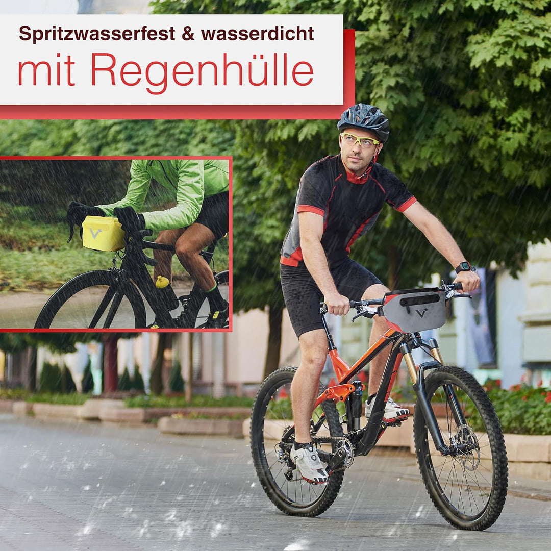 Valkental x KLICKfix 3in1 Lenkertasche 4L, Handyfach, Ebike geeignet | Vollreflektierend für hohe Si
