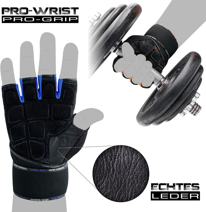FOX-FIGHT Fitnesshandschuhe Trainingshandschuhe Kraftsport Damen Herren Leder Handschuhe Bodybuildin