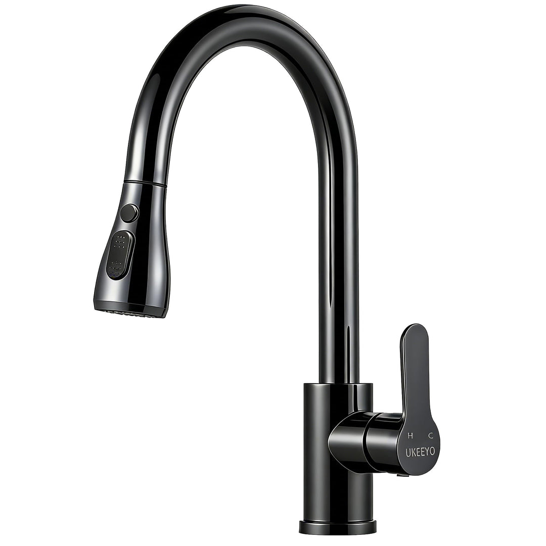 Wasserhahn Küche, Hochdruck Küchenarmatur mit Herausziehbarer Brause Ausziehbar Armatur, Mischbatter