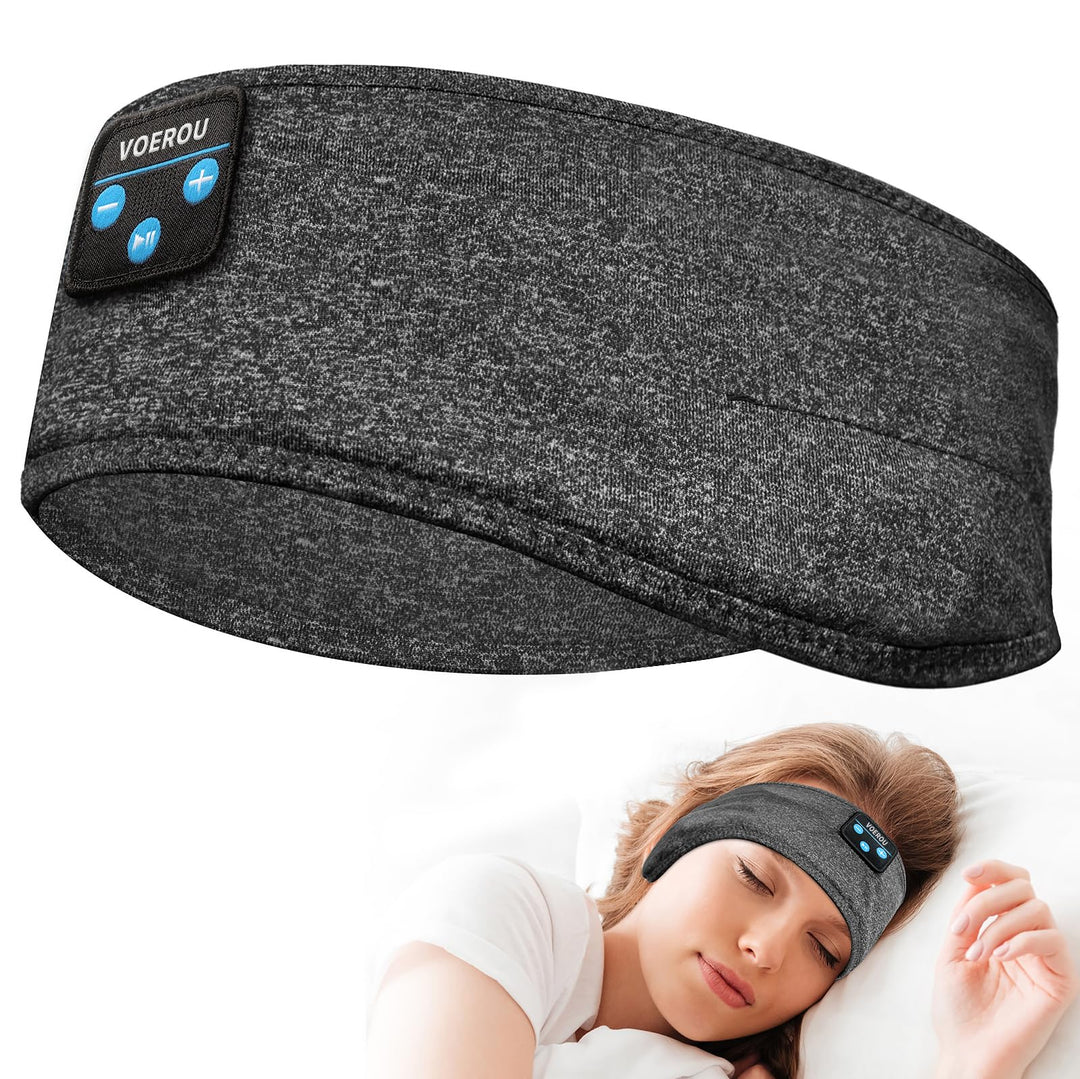 Voerou Schlafkopfhörer, Bluetooth-Kopfband, Schlafkopfhörer mit ultradünnen Lautsprechern für Seiten
