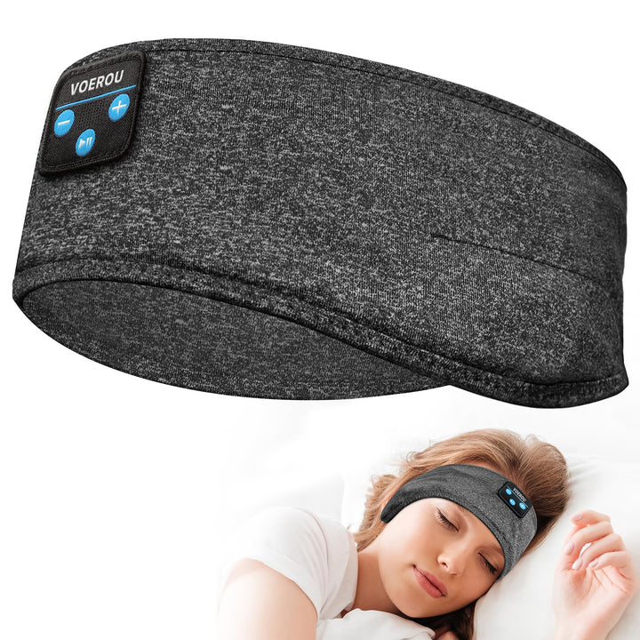 Voerou Schlafkopfhörer, Bluetooth-Kopfband, Schlafkopfhörer mit ultradünnen Lautsprechern für Seiten
