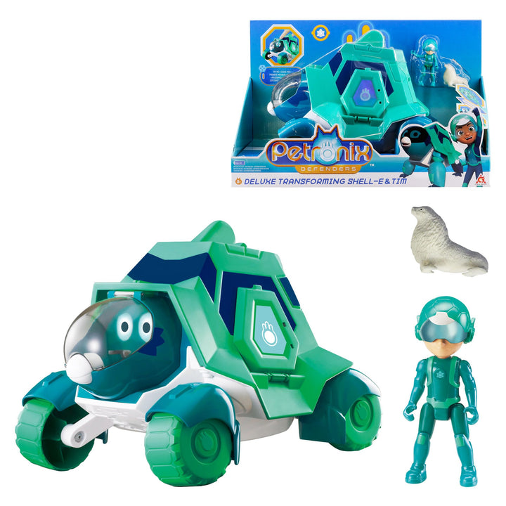 PETRONIX DEFENDERS 2-in-1 Transformer Max Mode Transforming Shell-E Play Figur, Transformer Spielzeu