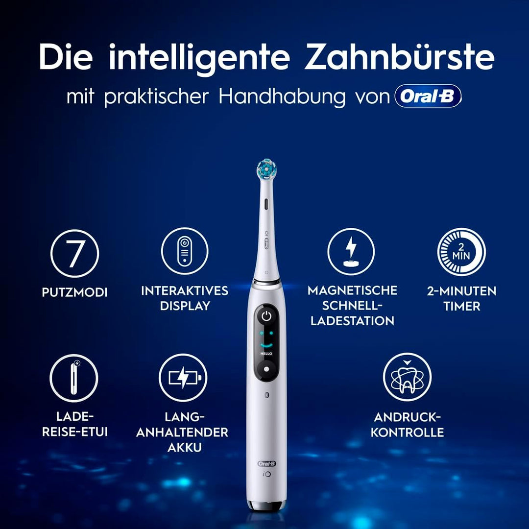 Oral-B iO Series 9 Elektrische Zahnbürste/Electric Toothbrush, 2 Aufsteckbürsten, 7 Putzmodi, Zahnpf