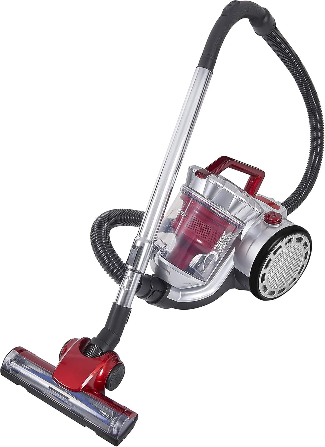 Exquisit Bodenstaubsauger BP 6401 SI | Akku-Betrieb | Beutellos | Kabellos | Silber | Rot | Bodensau