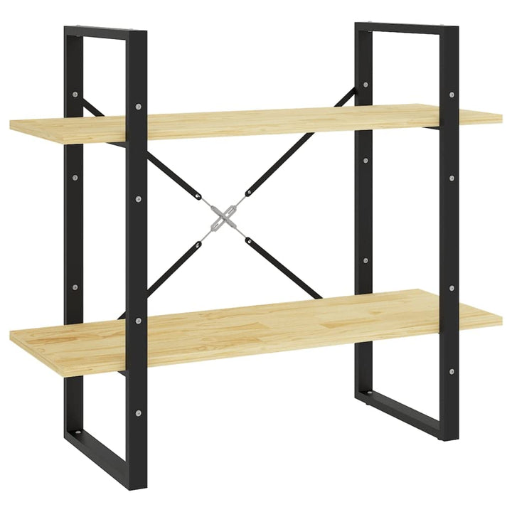 vidaXL Massivholz Kiefer Bücherregal 2 Fächer Industriestil Standregal Wandregal Bürorregal Aktenreg
