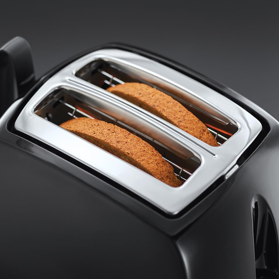Russell Hobbs Toaster Textures+, 2 extra breite Toastschlitze, Brötchenaufsatz & integrierte Toast-Z