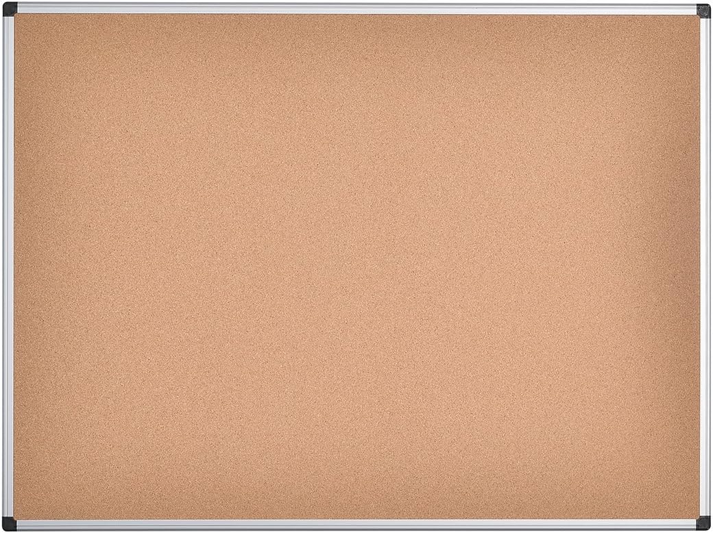 Bi-Office Korktafel Maya Mit Aluminiumrahmen und Hochwertiger Naturkorkoberfläche, Pinnwand, 120 x 9