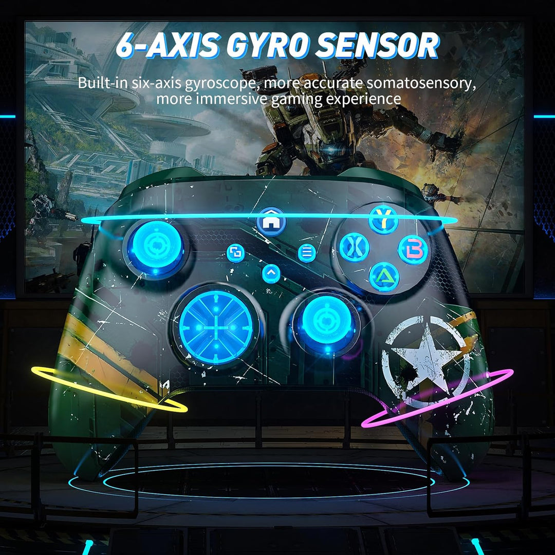 Dinosoo RGB Wireless Controller für Xbox Series X|S, Xbox One, PC, iOS/Android, Bluetooth Gamepad mi