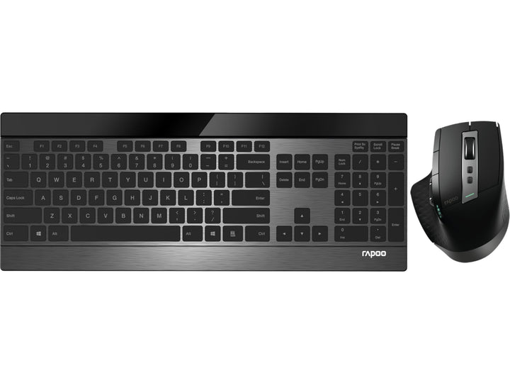 Rapoo 9900M kabelloses Tastatur-Maus Set Wireless Deskset 3200 DPI Sensor wiederaufladbarer Akku fla