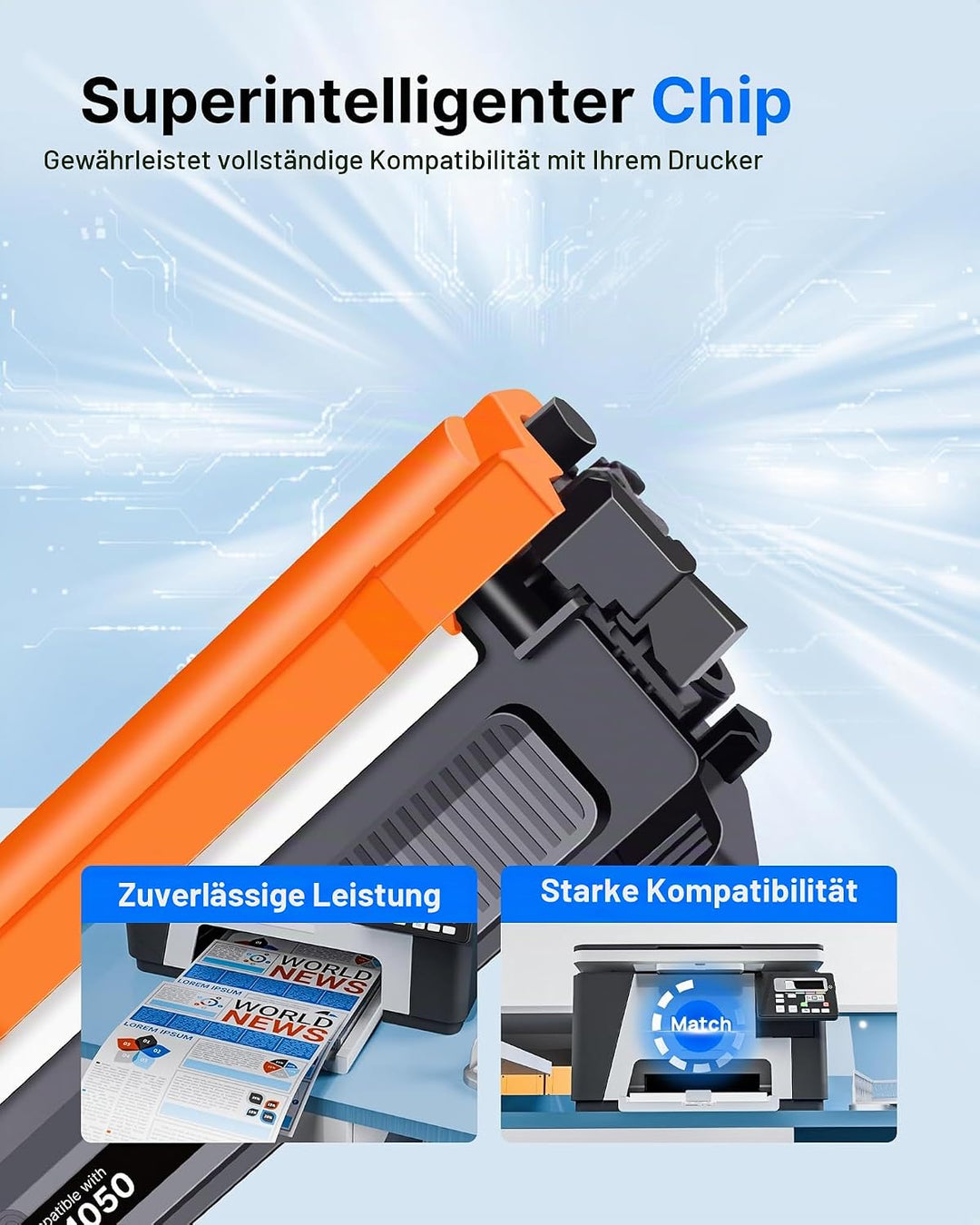 GPC IMAGE TN1050 Toner Kompatible für Brother TN-1050 für MFC-1910W DCP-1612W DCP-1610W DCP-1510 MFC