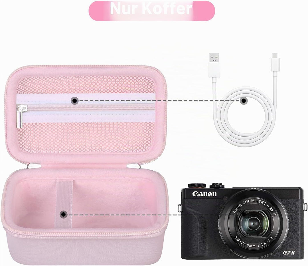 Canboc Tragetasche für Canon PowerShot G7 X Mark III / G7X Mark II Digital 4K Vlogging Kamera, SX740