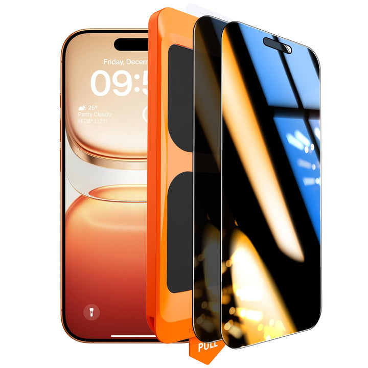 TOCOL für iPhone 16 Pro Max für Panzerglas Sichtschutz, Stossfest Full Screen Auto-Installation 0 Bl