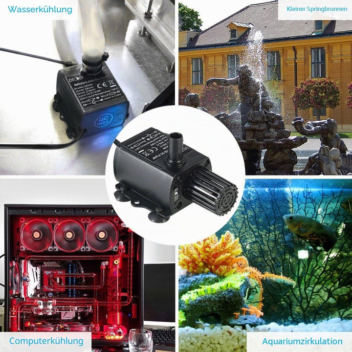 Decdeal USB Tauchpumpe Teichpumpe Aquarium Wasserpumpe für Teiche, Garten, Brunnen 2.4W / 4.8W Optio