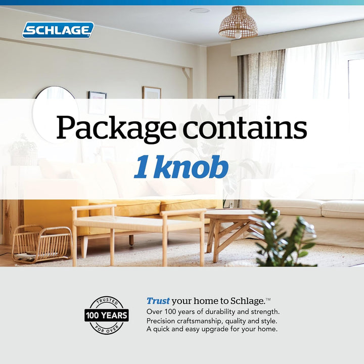 SCHLAGE Bowery Knauf mit Greyson Besatz Drehsicherung Antikbronze (F170 BWE 716 GSN) Bronzefarben Sc