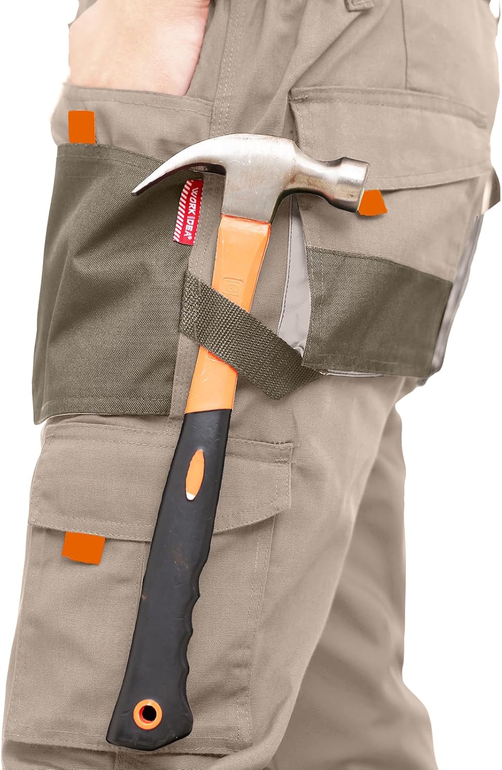 WORK IDEA Herren-Arbeitshose mit Oxford-Knietaschen, strapazierfähigem Canvas M Beige, M Beige