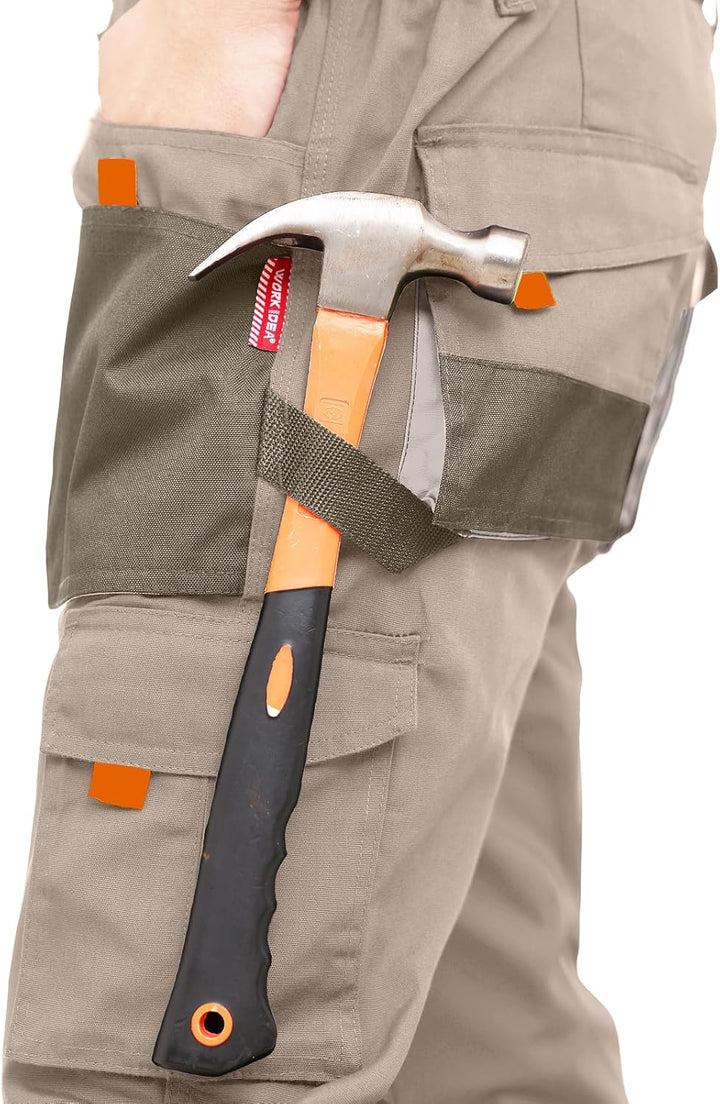 WORK IDEA Herren-Arbeitshose mit Oxford-Knietaschen, strapazierfähigem Canvas M Beige, M Beige