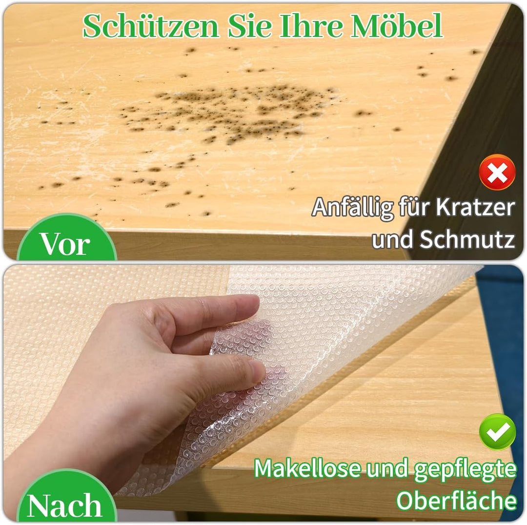 Zindoo Schubladenmatte 50x150cm 3 Rolle Antirutschmatte Zuschneidbar Schoner für Schublade Regal im