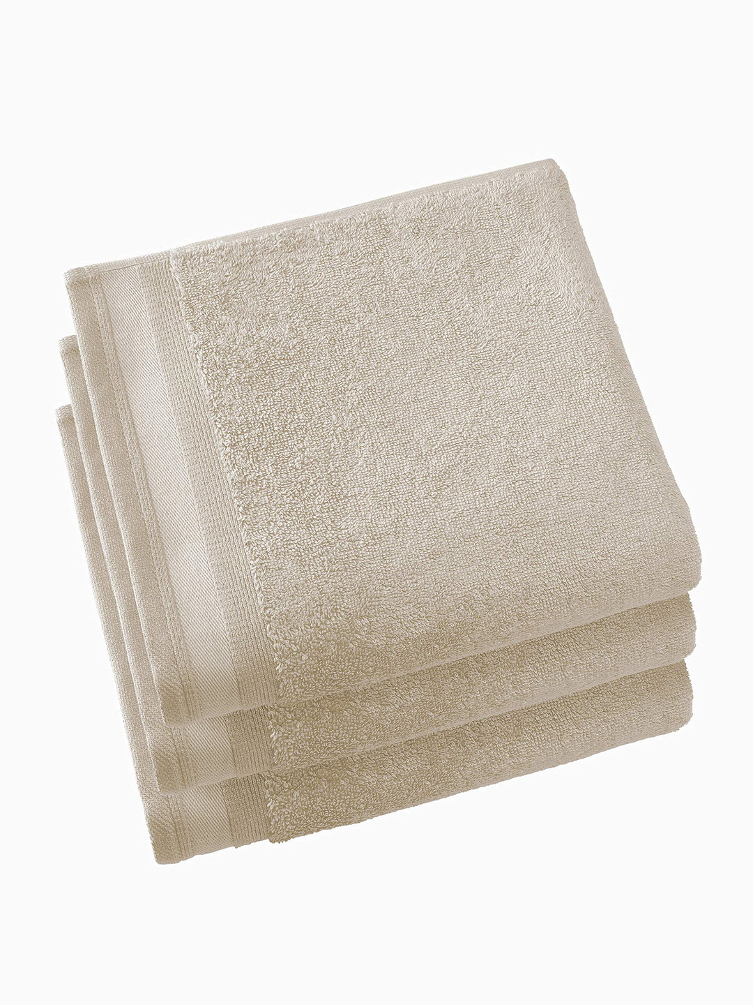De Witte Lietaer Contessa Luxe Badetücher, Baumwolle, 50 x 100 cm, sandbeige, 3 Stück 50 x 100 Beige