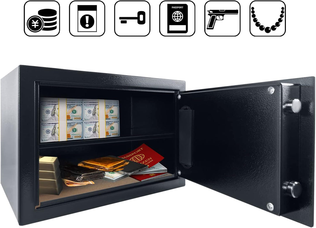 HENGMEI Safe Tresor, 22L Elektronischer Wandtresor, Möbeltresor Geldkassette Tresor Feuerfest Wasser