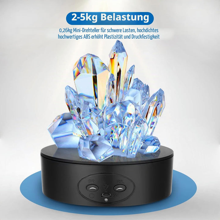 Drehteller Elektrisch, 13CM 5KG Automatische Drehplattform 360° Drehbar Ständer Elektrischer drehtel