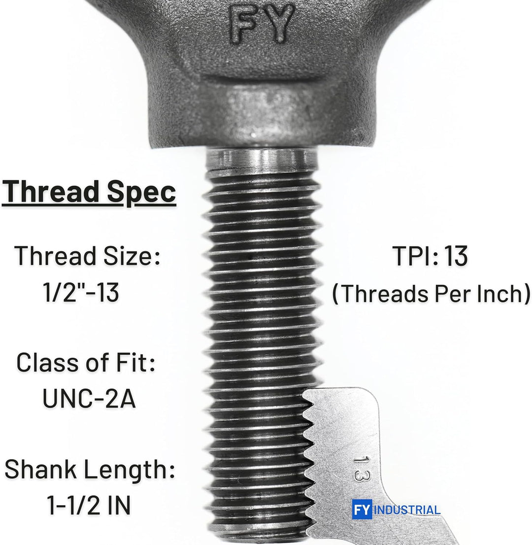 3 Stück Augbolzen 1,27 - 33 x 3,8 cm 1/2"-13 X 1-1/2" einfarbig 3, 1/2"-13 X 1-1/2" einfarbig 3