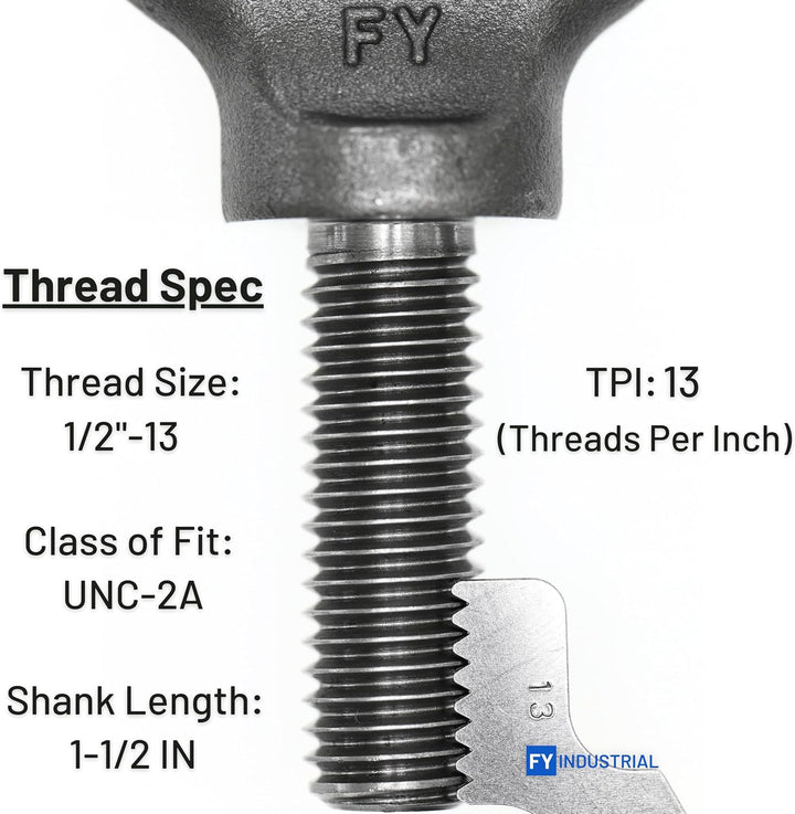 3 Stück Augbolzen 1,27 - 33 x 3,8 cm 1/2"-13 X 1-1/2" einfarbig 3, 1/2"-13 X 1-1/2" einfarbig 3