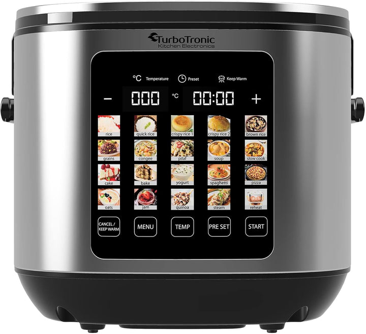 TurboTronic Multikocher 5L Kapazität 20 Programme 860W Elektrischer Schon- und Dampfgarer &amp; Reiskoch