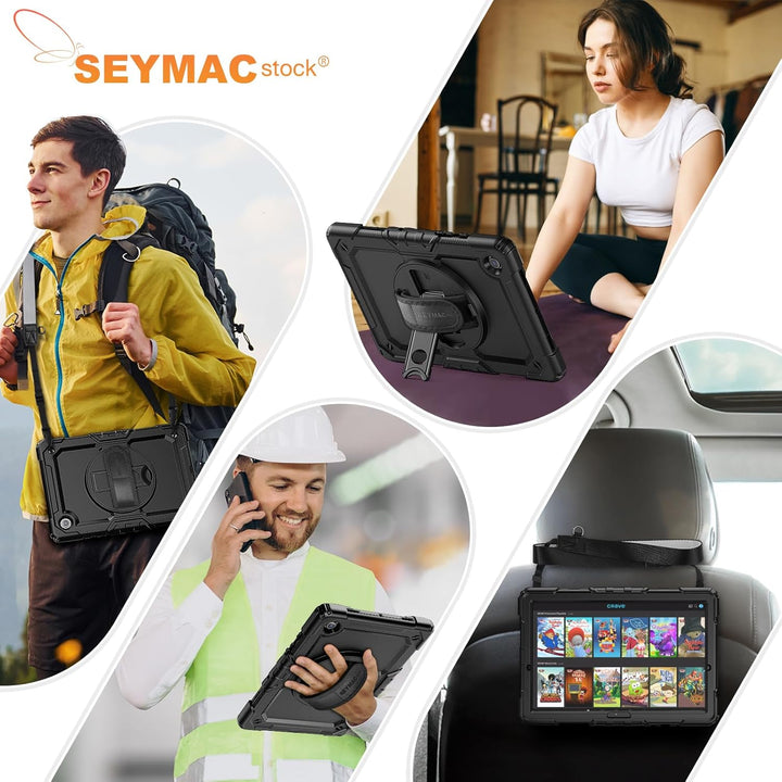 SEYMAC stock Hülle für Samsung Galaxy Tab A8 10,5 Zoll mit Bildschirmschutz Stifthalter [360 Drehbar