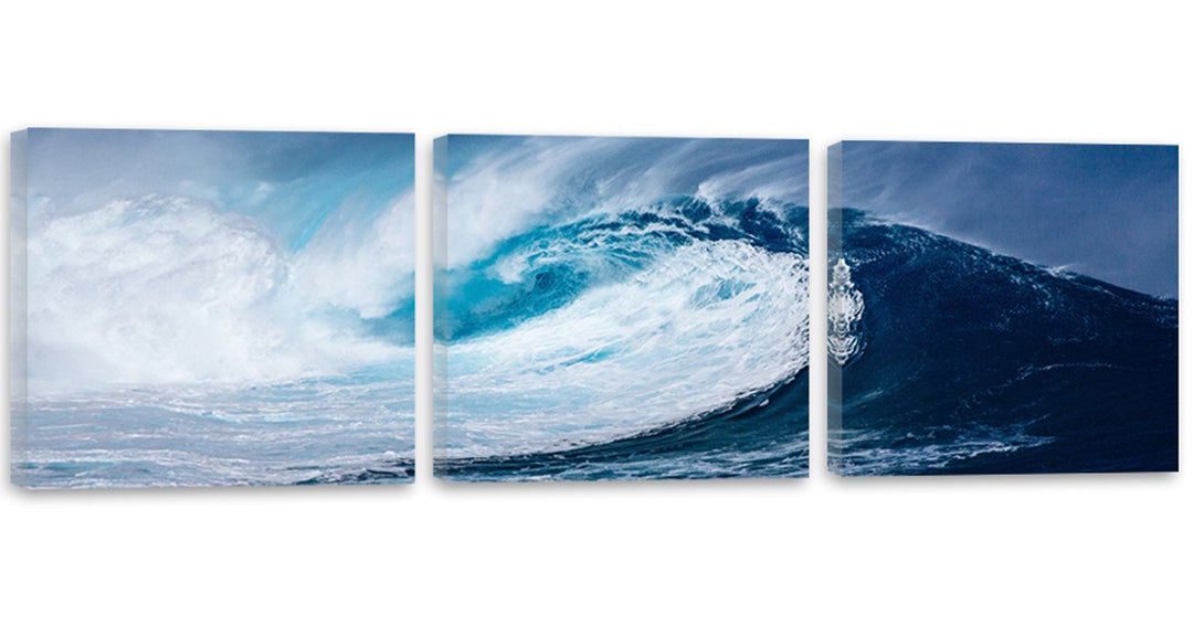 Feeby. Leinwandbild, Bilder, Wand Bild - 3 Teile - Panoramabild, Wandbilder, Kunstdruck 240x80 cm, W