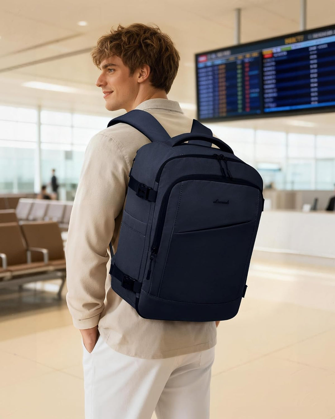 LOVEVOOK Ryanair Handgepäck 40x30x20, Rucksack Handgepäck Flugzeug Herren für 14 Zoll Laptop, 24L Kl