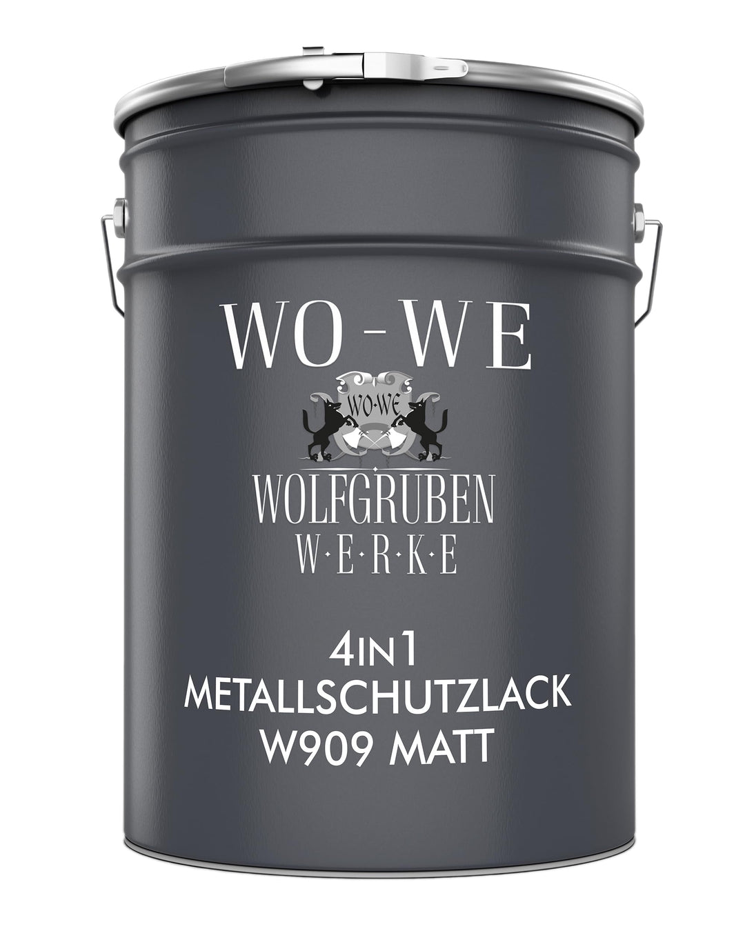 WO-WE Metallschutzlack 4in1 Metalllack Metallfarbe Metallschutzfarbe MATT W909 Anthrazitgrau - 2.5L