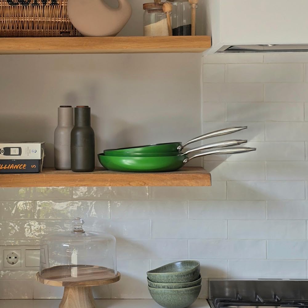 Cook & Pan - Go Green Honey Topfset und Pfannenset 9-teilig-Induktionsgeeignet-PFAS frei Wabenstrukt