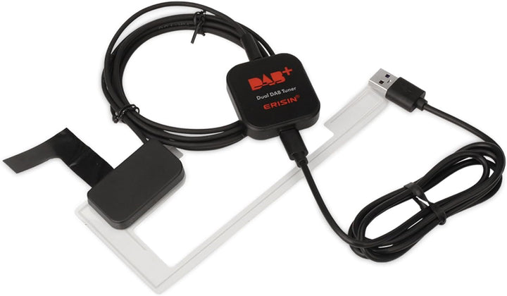 erisin DAB+ Box Antenne Digital Radio Adapter Verstärker für Autoradio Android 8.0/9.0/10.0 und höhe