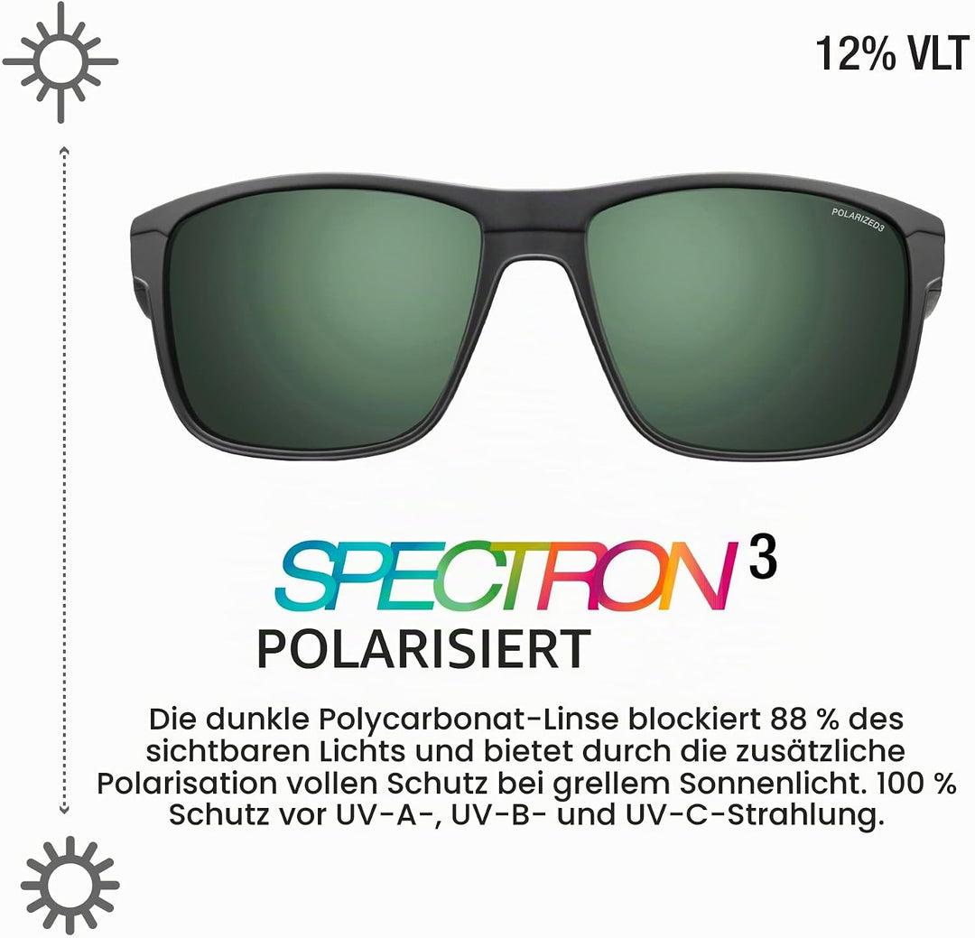 Julbo Herren Abtrünniger Sonnenbrille, Mattes schwarz, Einheitsgrösse