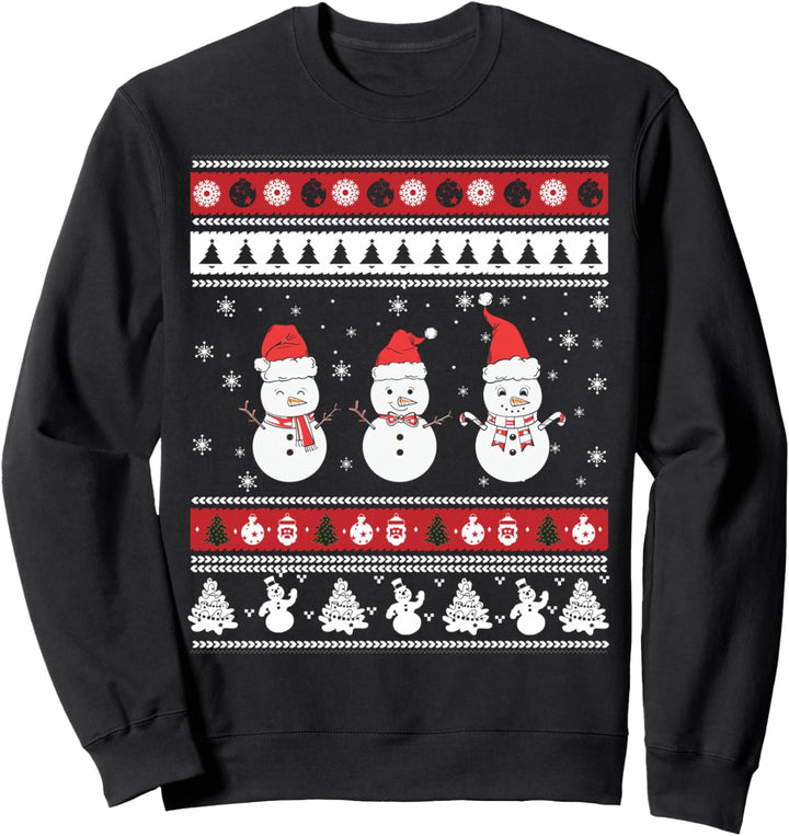 Schneemänner im Schnee Ugly Christmas Sweater Weihnachts Sweatshirt