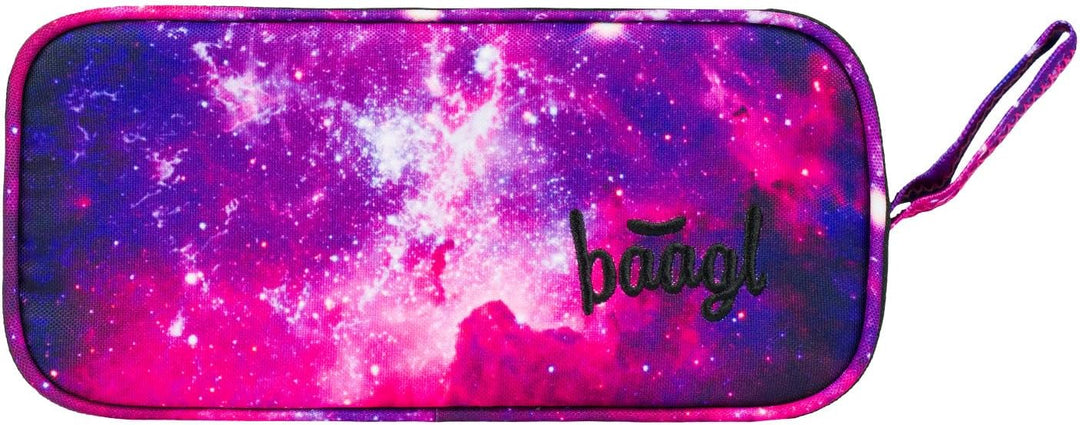 Baagl Federmäppchen und Turnbeutel Set 2-teilig für Mädchen - Galaxy | Federtasche Etui mit 3 Fächer