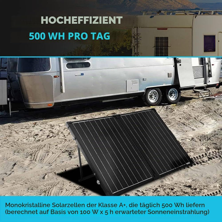 Renogy 100W 12V Mono Solarkoffer Wasserdicht 20A Solarregler LCD für Wohnmobil Camper Boot 100W Pane