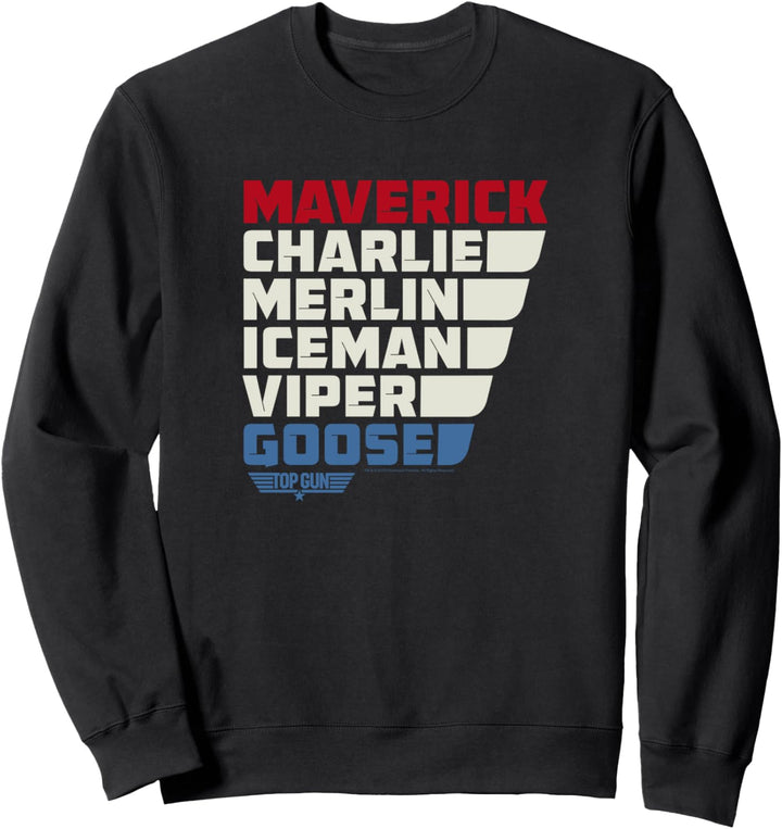 Top Gun Bunte Namen Sweatshirt
