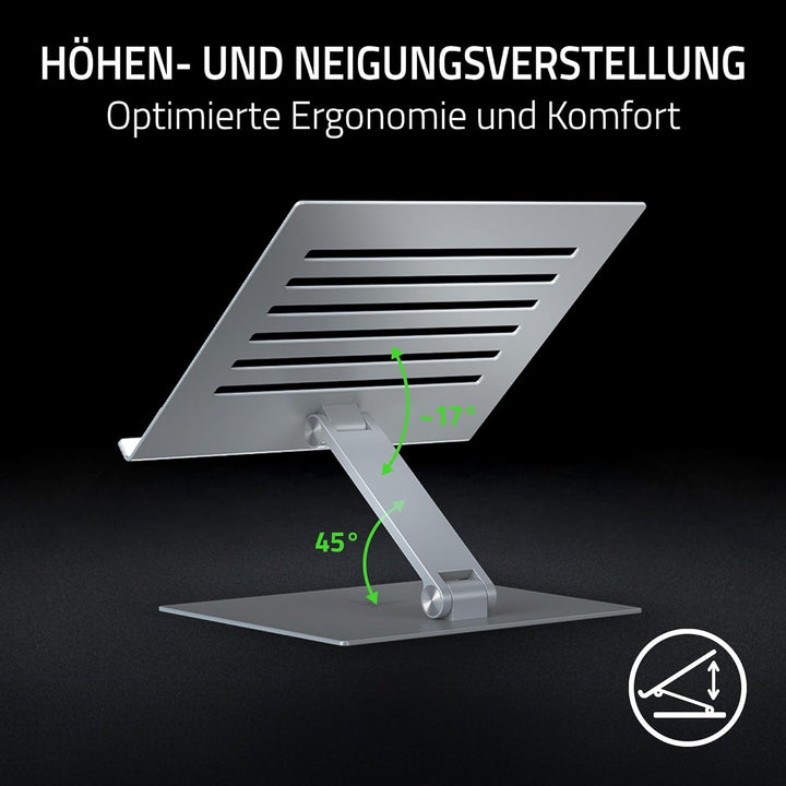 Razer Adjustable Laptop Stand - Ergonomischer höhenverstellbarer Laptop-Ständer für Laptops bis zu 1
