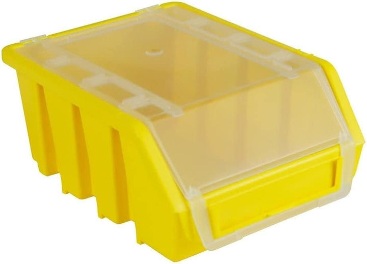 PROREGAL SuperSparSet 10x Sichtlagerbox 2 mit Deckel | HxBxT 7,5x11,6x16cm | Gelb | Sichtlagerbehält