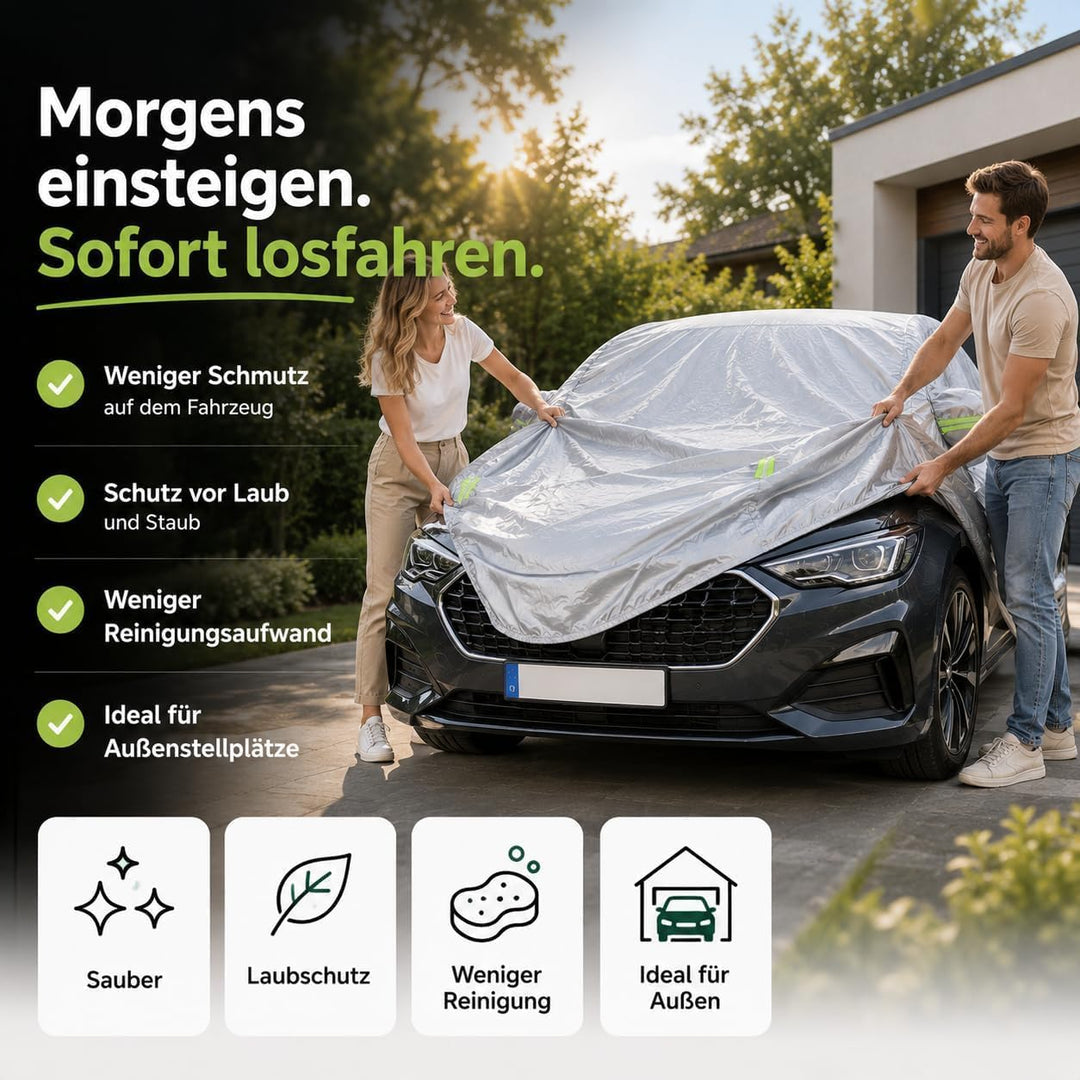 autogadget® 1x Autoschutzhülle Auto Abdeckung Autozubehör - Car Cover - Autoplane Silber Hülle Plane
