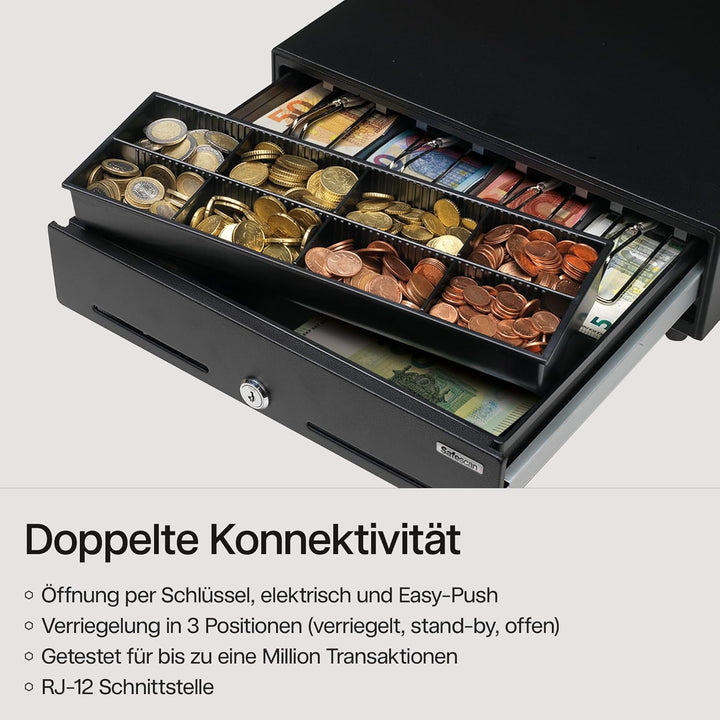 Safescan SD-3540 Standard-Duty Kassenschublade mit 4 Fächern für Banknoten und 8 für Münzen - Kassen