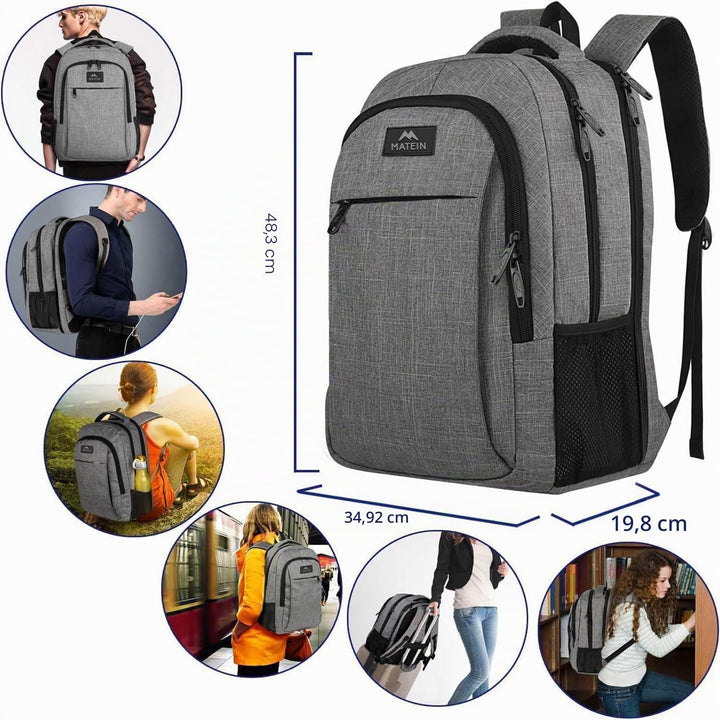 MATEIN Daypacks, Laptop Rucksäcke 17,3 Zoll Anti Diebstahl Tasche Herren Arbeit Rucksack College Day